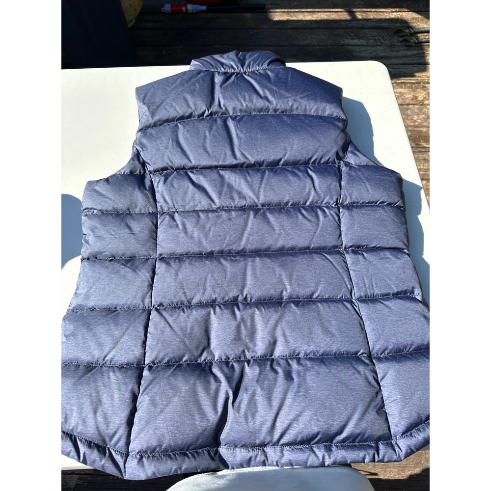 Free Country Mens Navy Blue Down Puffer Vest Large Heathered Quilted Full Zip - Picture 2 of 6